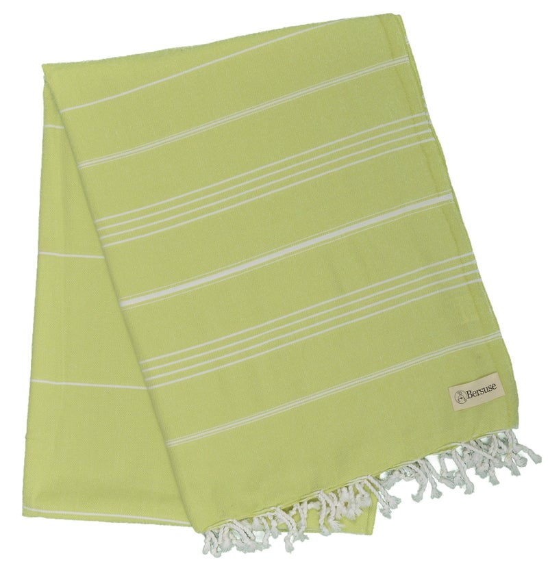 Bersuse Towels Anatolia XL Beach Blanket Throw Blanket Turkish Towel 100% Cotton Extra-Large Quick-Dry Lightweight Premium Peshtemal Towel - 61x82 Inches, Pistacho Green - Image 4